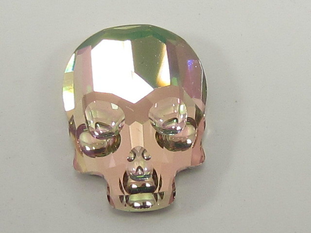 4 pcs. 10x7.5mm SKULL PURPLE HAZE FLATBACK European Rhinestones